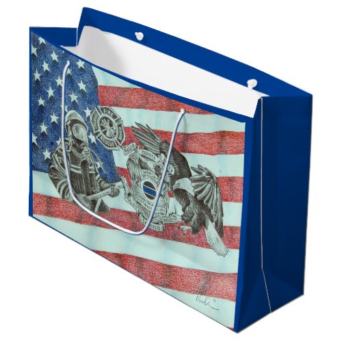 Patriotic First Responder  Large Gift Bag