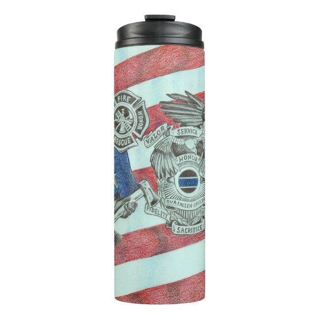 Patriotic First Responder  Thermal Tumbler (Front)