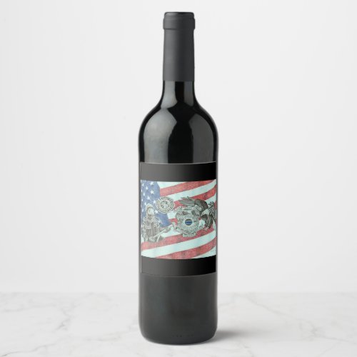 Patriotic First Responder Wine Label