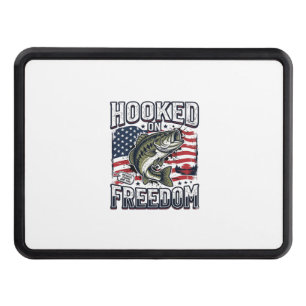 Patriotic Fishing Hooked On Freedom Vintage Bass Hitch Cover