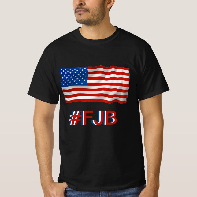 Patriotic FJB American Flag Letters Funny T-Shirt (Front)