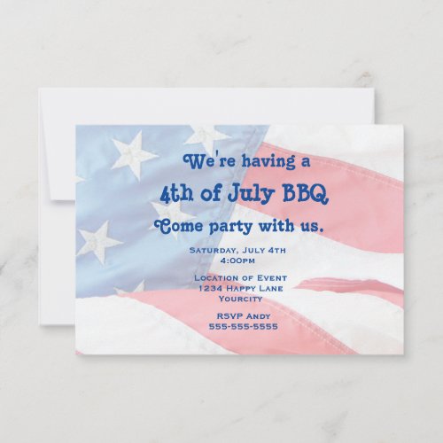 Patriotic Flag 4th of July Party Invitation