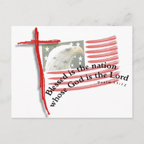 Patriotic Flag and Cross Postcard