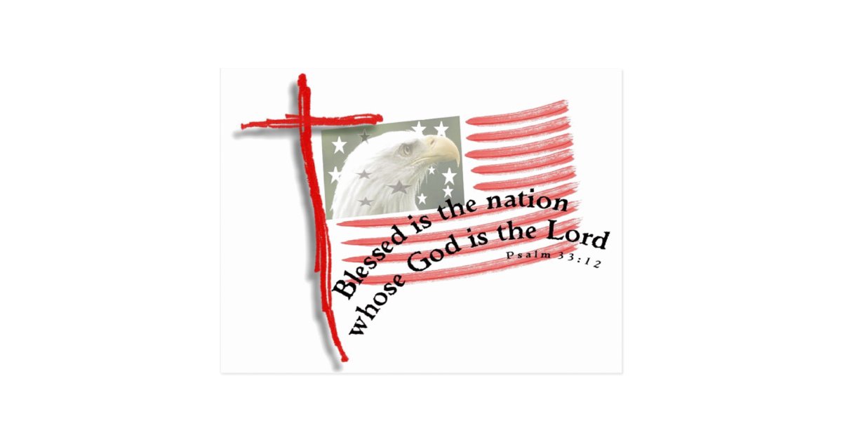 Patriotic Flag and Cross Postcard | Zazzle