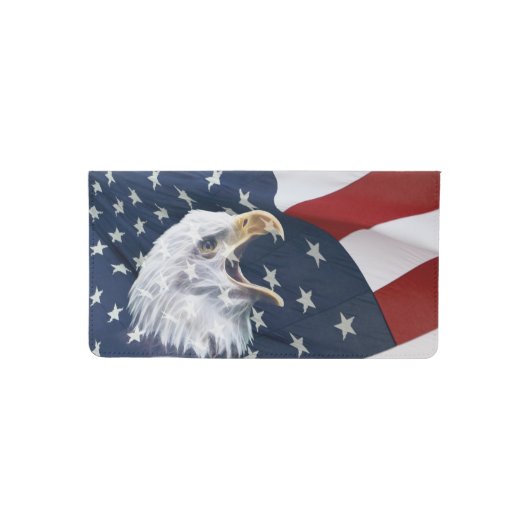 Patriotic flag and eagle checkbook cover (Front)