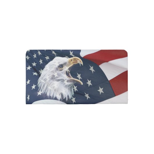 Patriotic flag and eagle checkbook cover (Back)