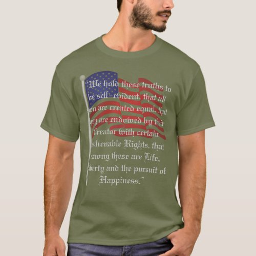 Patriotic Flag and The Declaration of Independence T_Shirt