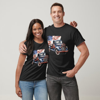 Patriotic Flag and Truck T-Shirt