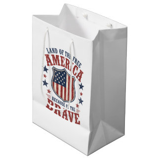 Patriotic flag badge July 4th Medium Gift Bag