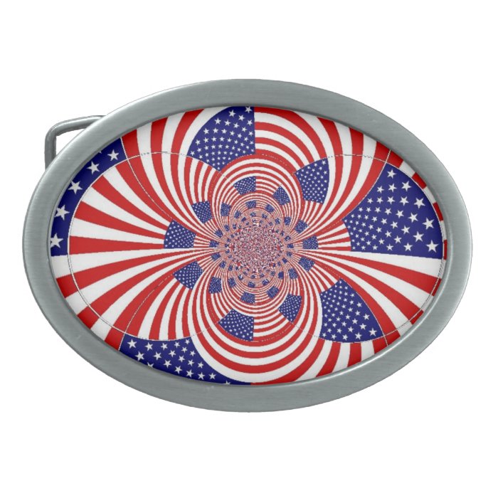 Patriotic flag belt buckle