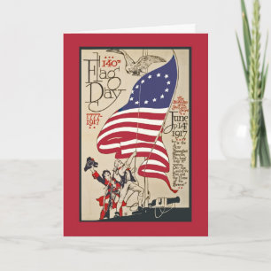 Patriotic Flag Day Vintage Flag Day Poster Card