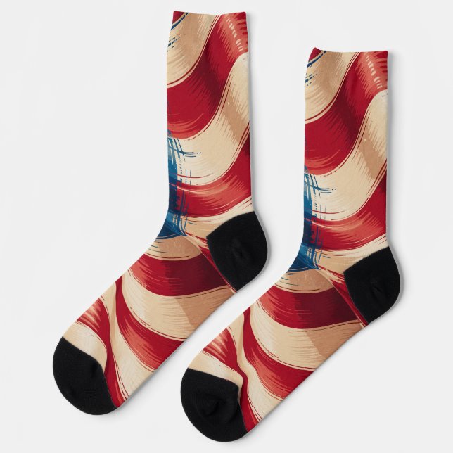 Patriotic Flag Design Socks (Left)