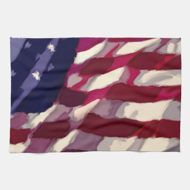 Patriotic Flag Dishtowl Towel (Horizontal)