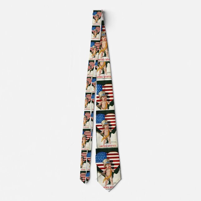 Patriotic Flag Heart Tie (Back)