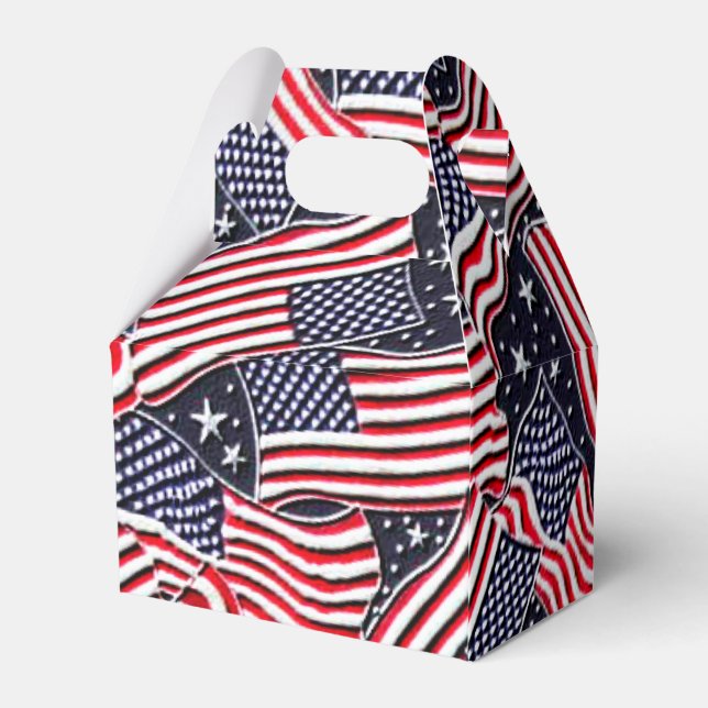 Patriotic Flag Holiday gable favor box (Back Side)