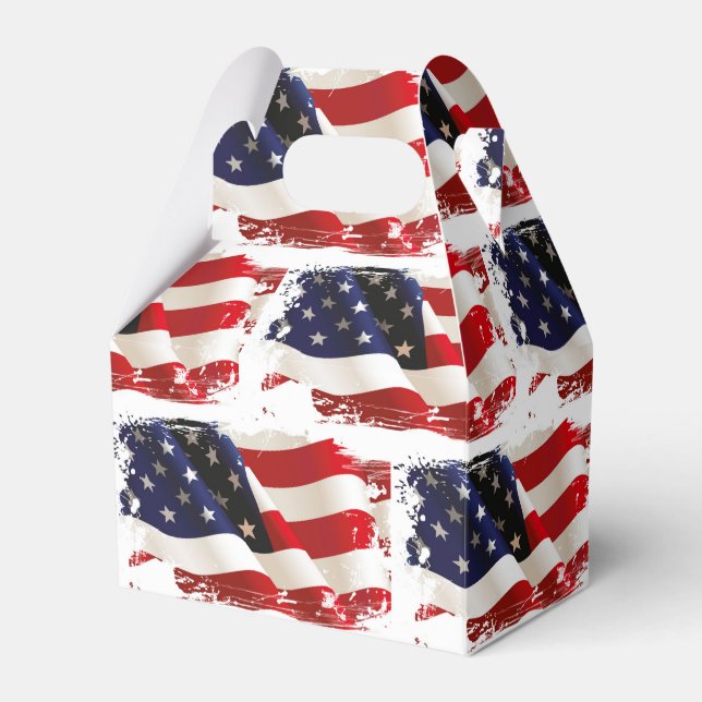 Patriotic Flag July 4th Party Favor Box (Front Side)