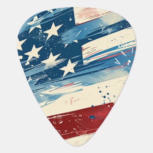 Patriotic Flag Music Guitar Pick