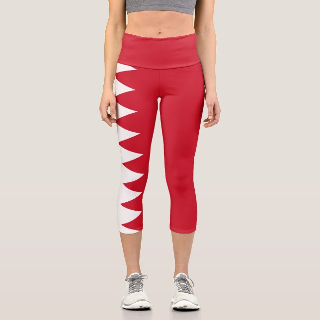 Patriotic Flag of Bahrain Capri Leggings (Front)