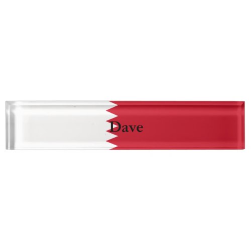 Patriotic Flag of Bahrain Desk Name Plate