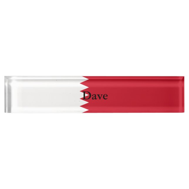 Patriotic Flag of Bahrain Desk Name Plate (Front)