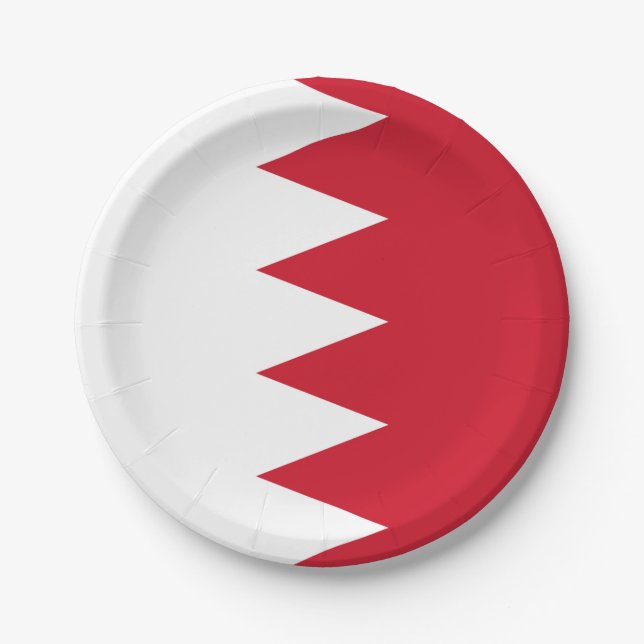 Patriotic Flag of Bahrain Paper Plates (Front)