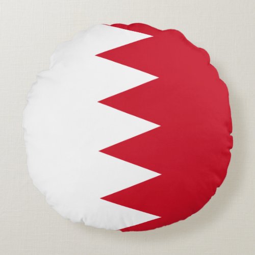 Patriotic Flag of Bahrain Round Pillow
