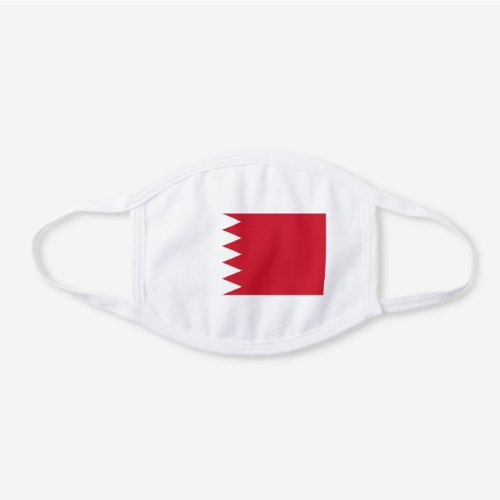 Patriotic Flag of Bahrain White Cotton Face Mask