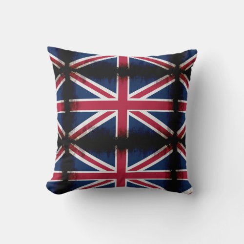 Patriotic Flag of Britain Union Jack Union Flag Throw Pillow