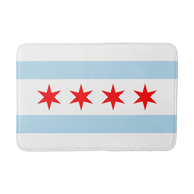 Patriotic Flag of Chicago Bathroom Mat (Front)