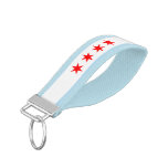 Patriotic Flag of Chicago Wrist Keychain