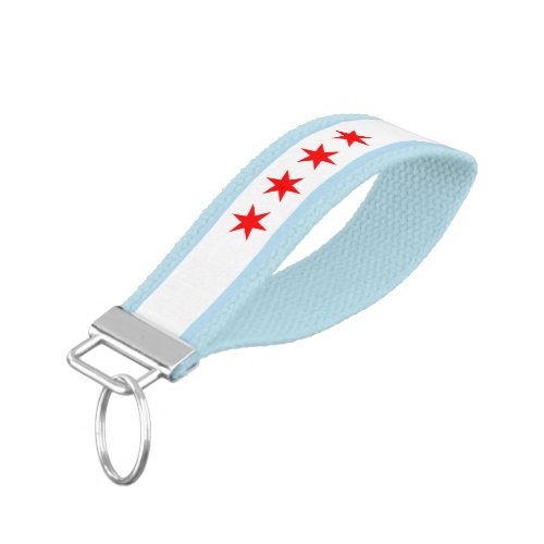 Patriotic Flag of Chicago Wrist Keychain