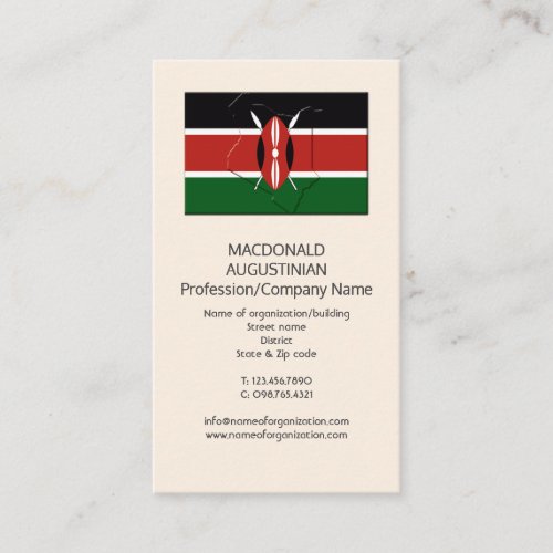 Patriotic  FLAG OF KENYA  Add Logo Business Card
