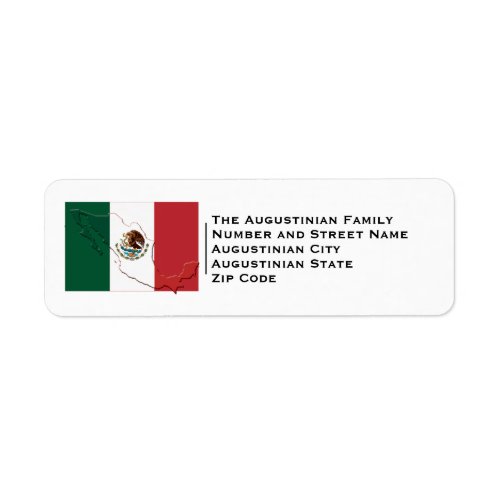 Patriotic  FLAG OF MEXICO Label