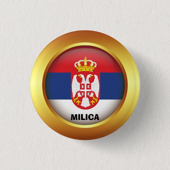 Patriotic flag of Serbia Button (Front)