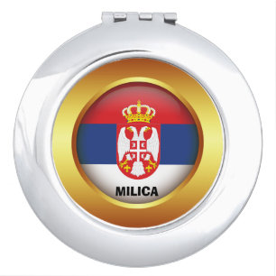 Patriotic flag of Serbia Compact Mirror