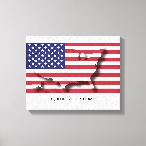 Patriotic Flag of USA AMERICA Customized Text Canvas Print