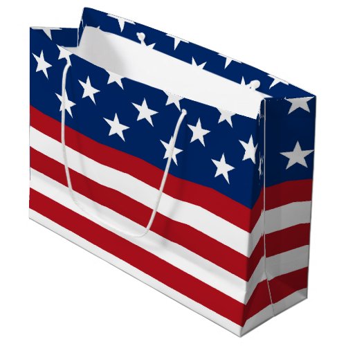Patriotic Flag pattern July Fourth large gift bag