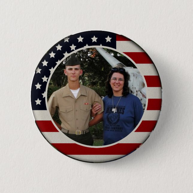 Patriotic Flag Photo Button (Front)