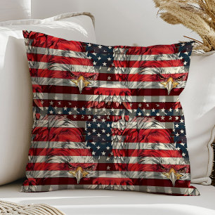 Patriotic Flag Pillow Eagle Pride for the Sofa
