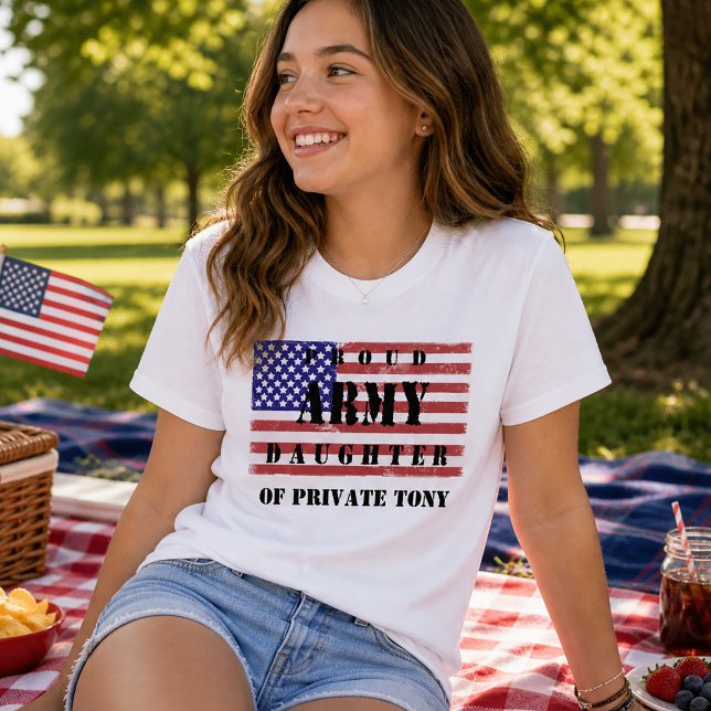 Patriotic Flag Proud Army Daughter Shirt  (Patriotic Flag Proud Army Daughter Shirt)