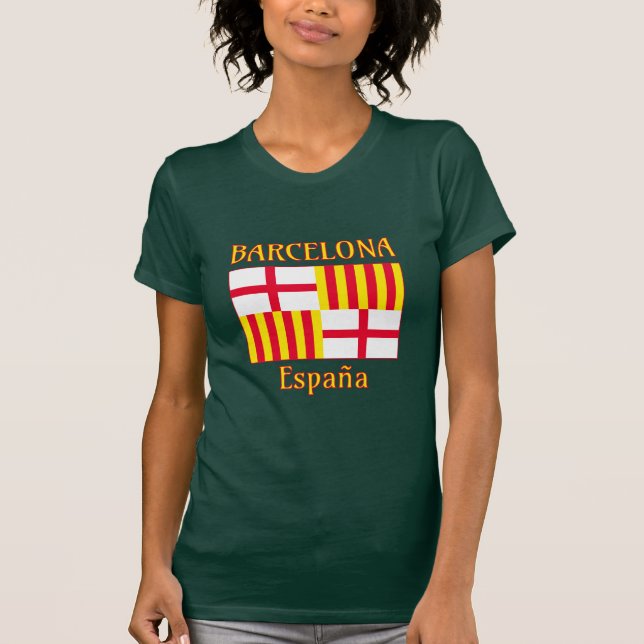 Patriotic Flag Red White Yellow Barcelona T-Shirt (Front)