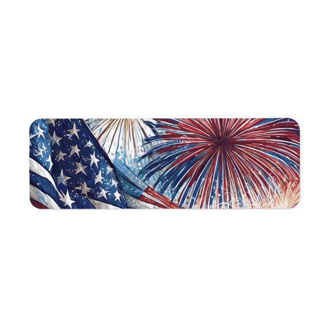 Patriotic Flag Return Address Label (Front)
