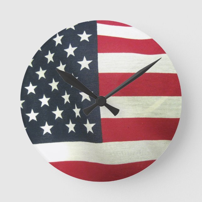 Patriotic Flag Round Clock (Front)