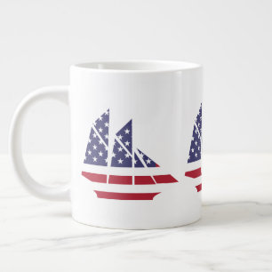 Patriotic Flag Sailboat Coffee Mug Specialty Mug