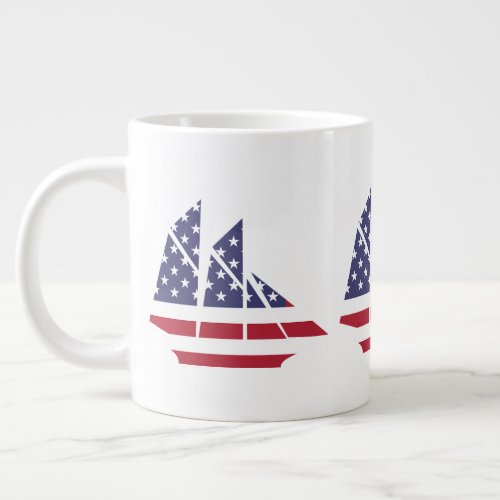 Patriotic Flag Sailboat Coffee Mug Specialty Mug