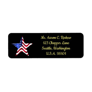 Patriotic Flag Star Return Address Label