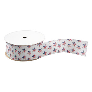 Patriotic Flag Stars Grosgrain Ribbon