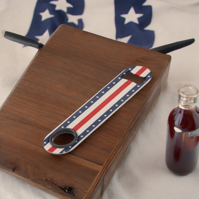 Patriotic Flag Style Stripes Bar Key (Bottle Openers)
