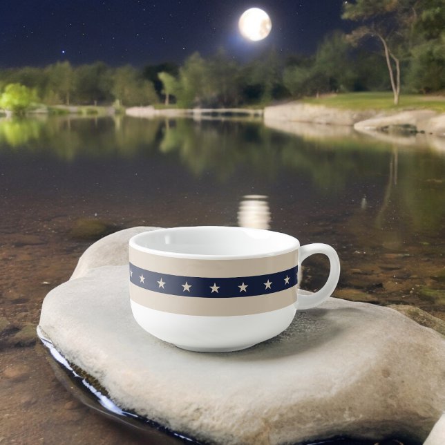 Patriotic Flag Style Stripes Soup Mug (Soup Mug)