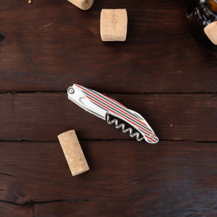 Patriotic Flag Style Stripes Waiter's Corkscrew